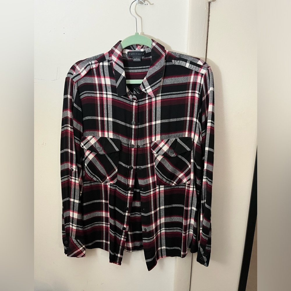 Flannel snap front shirt